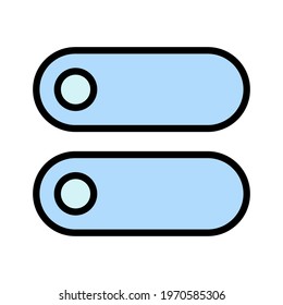 Toggle, switches, on, off icon vector image. Can also be used for customer support and UI. Suitable for use on web apps, mobile apps and print media.