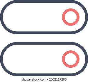 Toggle, switches, on, off icon vector image. Can also be used for customer support and UI. Suitable for use on web apps, mobile apps and print media.