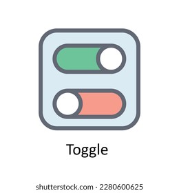 Toggle  Vector  Fill outline  Icons. Simple stock illustration stock 