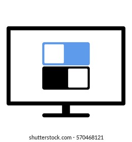 Toggle_On_Off icon - Flat design, glyph style icon - Colored enclosed in a screen