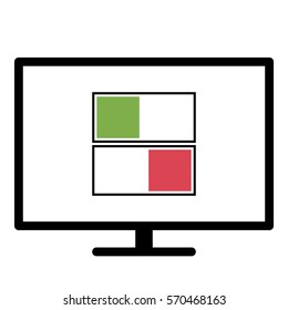 Toggle_On_Off icon - Flat design, glyph style icon - Colored enclosed in a screen