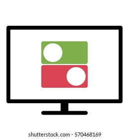 Toggle_On_Off icon - Flat design, glyph style icon - Colored enclosed in a screen