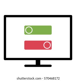 Toggle_On_Off icon - Flat design, glyph style icon - Colored enclosed in a screen