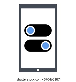 Toggle_On_Off icon - Flat design, glyph style icon - Colored enclosed in a phone
