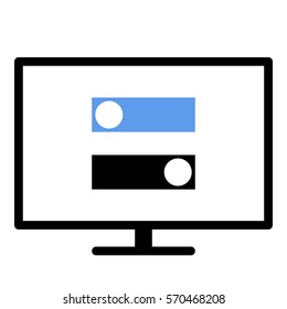 Toggle_On_Off icon - Flat design, glyph style icon - Colored enclosed in a screen