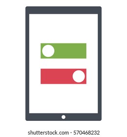 Toggle_On_Off icon - Flat design, glyph style icon - Colored enclosed in a tablet