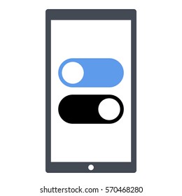 Toggle_On_Off icon - Flat design, glyph style icon - Colored enclosed in a phone