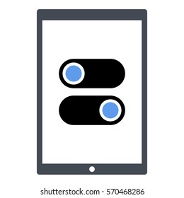 Toggle_On_Off icon - Flat design, glyph style icon - Colored enclosed in a tablet