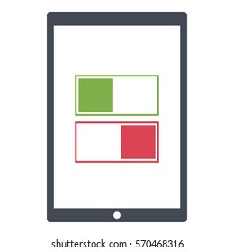 Toggle_On_Off icon - Flat design, glyph style icon - Colored enclosed in a tablet
