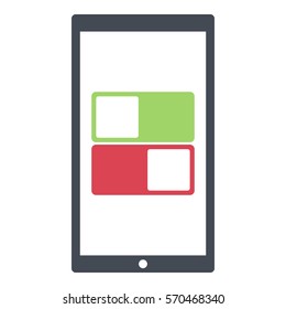 Toggle_On_Off icon - Flat design, glyph style icon - Colored enclosed in a phone