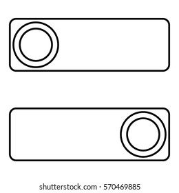 Toggle_On_Off icon - Flat design, glyph style icon - Outline black