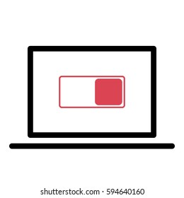Toggle_on_off icon - Flat design, glyph style icon - Colored enclosed in a computer