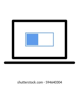 Toggle_on_off icon - Flat design, glyph style icon - Colored enclosed in a computer
