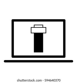 Toggle_on_off icon - Flat design, glyph style icon - Colored enclosed in a computer