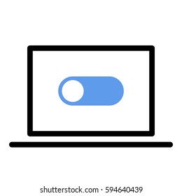 Toggle_on_off icon - Flat design, glyph style icon - Colored enclosed in a computer