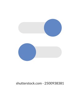 Toggles switch button. On, Off vector set elements. Setting control toggle design. Vector illustration.