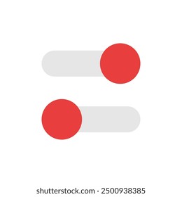 Toggles switch button. On, Off vector set  interface switch button elements. Setting control toggle design. Ui vector illustration.