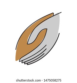 togheter holding helping hand logo vector graphic design illustrations