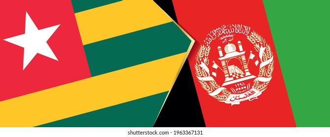 Togo and Afghanistan flags, two vector flags symbol of relationship or confrontation.