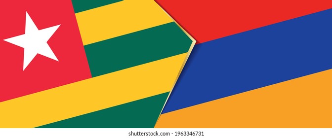 Banderas de Togo y Armenia, dos banderas vectoriales símbolo de relación o enfrentamiento.