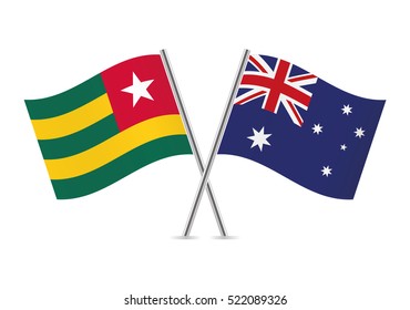 Togo and Australia flags. Vector illustration.
