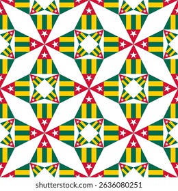 Fondo de Togo. Diseño de patrón de bandera togolesa. Ilustración vectorial
