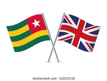 Togo and Britain flags. Vector illustration.