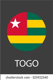 Togo circle flag - vector icon
