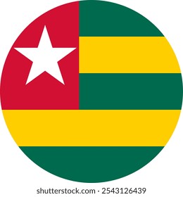Togo Circle Flag, Circle Flag of Togo, Imagens vetoriais