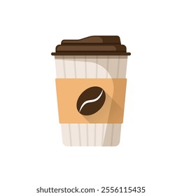 To-go coffee or tea cup icon in flat style. Hot drink vector illustration on isolated background. Mug sign business concept.
