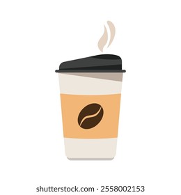 To-go coffee or tea cup icon in flat style. Hot drink vector illustration on isolated background. Mug sign business concept.