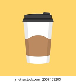 To-go coffee or tea cup icon in flat style. Hot drink vector illustration on isolated background. Mug sign business concept.