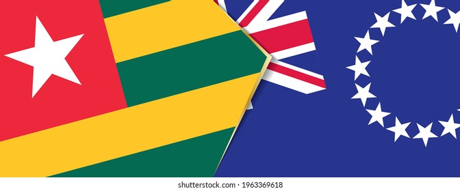 Togo and Cook Islands flags, two vector flags symbol of relationship or confrontation.