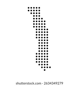 Togo country dotted map. Black spot pixel illustration isolated on white background. Vector circle mosaic.