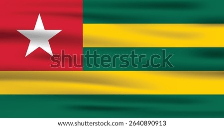 Togo Country Flag 3d. Official Togo Flag With Original Color and Size Proportion