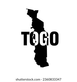 Togo country map typography vector icon.