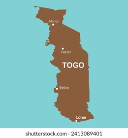 Togo country map vector illustration simple design