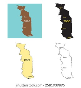 Togo country map vector illustration simple design