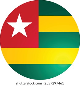 Togo Country Round Flag Vector