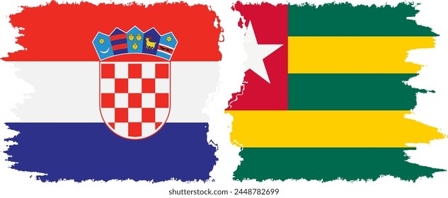 Togo and Croatia grunge flags connection, vector