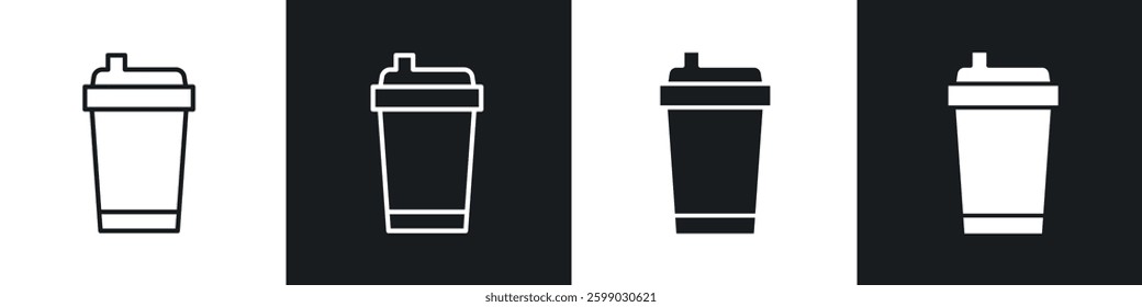 Togo Cup icons in flat and linear vector illustration on white background.