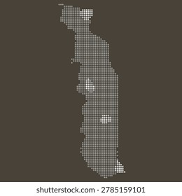 Togo dotted map brown vintage dark background retro style