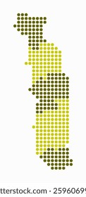 Togo dotted map. Digital style map of the country on white background. Togo shape with circle dots. Colored dots style. Large size circles. Artistic vector illustration.
