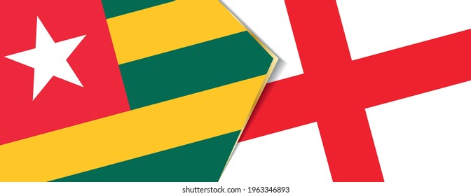 Togo and England flags, two vector flags symbol of relationship or confrontation.