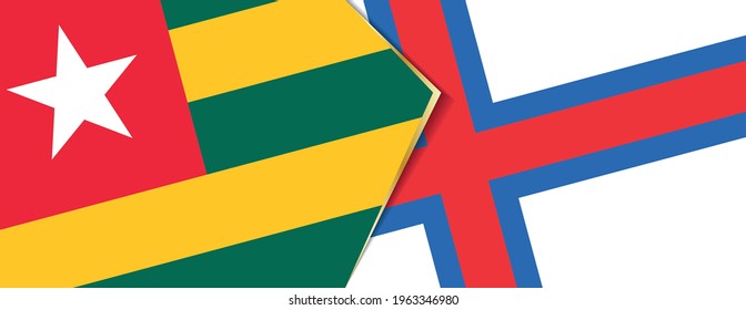 Togo and Faroe Islands flags, two vector flags symbol of relationship or confrontation.