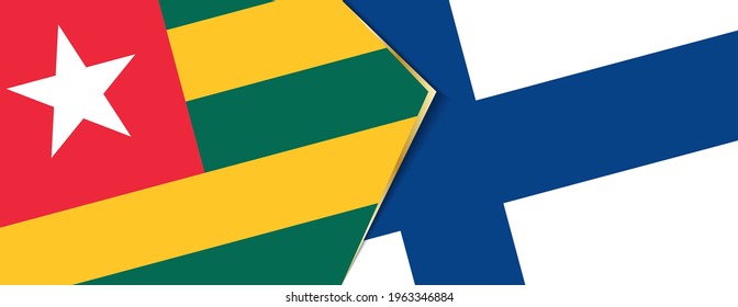 Togo and Finland flags, two vector flags symbol of relationship or confrontation.