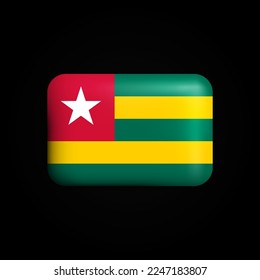 Togo Flag 3D Icon. National Flag of Togo. Vector illustration