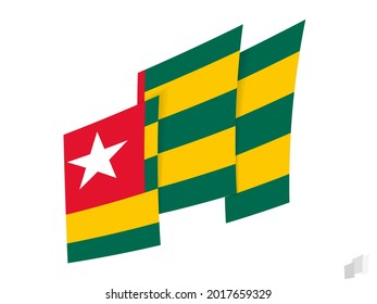 Togo flag in an abstract ripped design. Modern design of the Togo flag. Vector icon.
