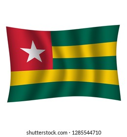 Togo flag background with cloth texture. Flag Togo vector illustration eps10. - Vector