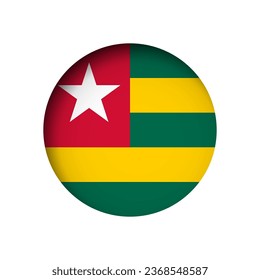 Bandera de Togo - detrás del agujero de papel circular con sombra interior.